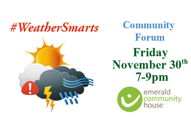 Childcare & Fire Season – #WeatherSmarts forum – 7-9pm Friday Nov 30